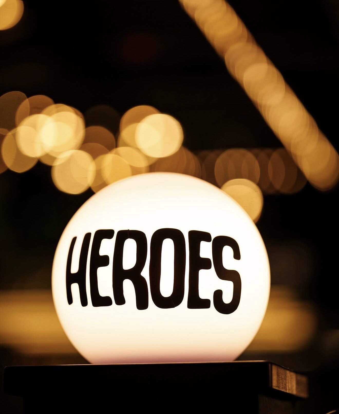 The HEROES globe lamp with bokeh.